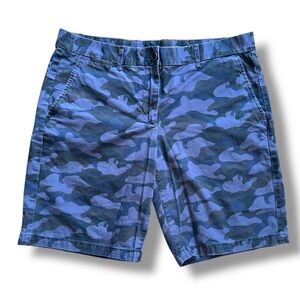 Khakis By Gap Blue Camouflage Boyfriend Roll-Up Shorts Women’s Size 8 Bermudas